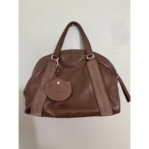 Nicoli Brown Leather Made in Italy Shoulder Bag